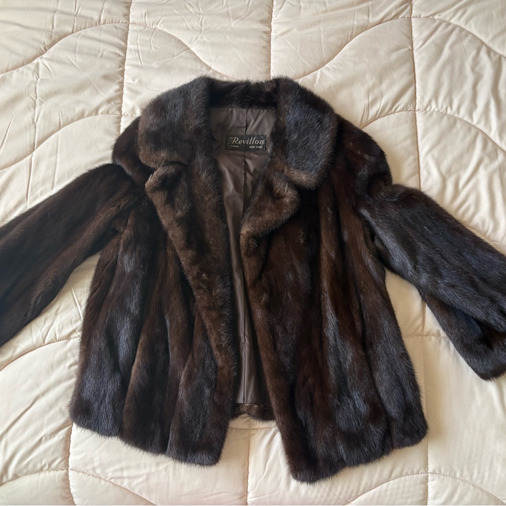 Saks Fifth Avenue Dark Brown Mink Fur Jacket